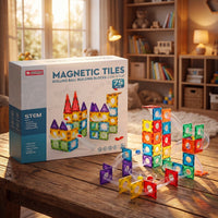 Multicolour STEM Magnetic Rolling Ball Building Blocks Tiles Set Trending Accessories