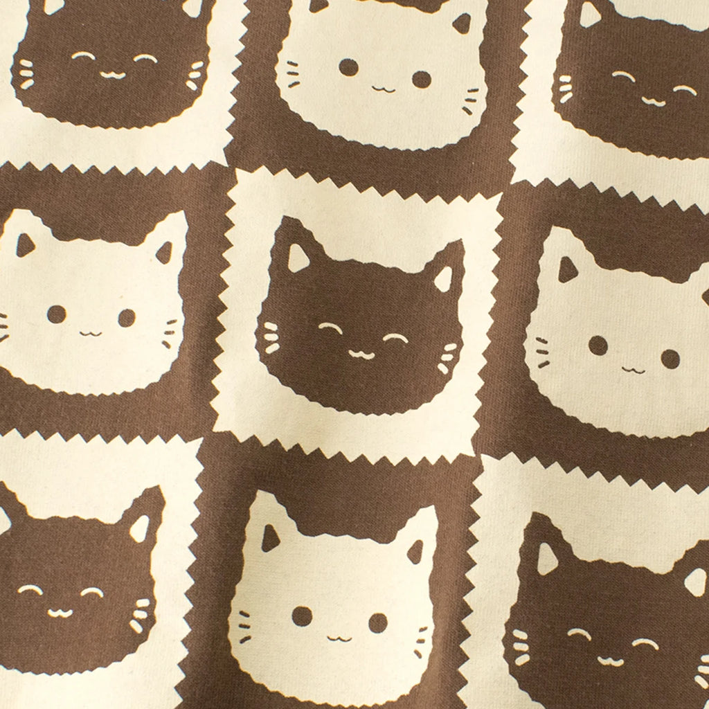 Boys Brown Cat Print Short Sleeve T-Shirt Tshirts