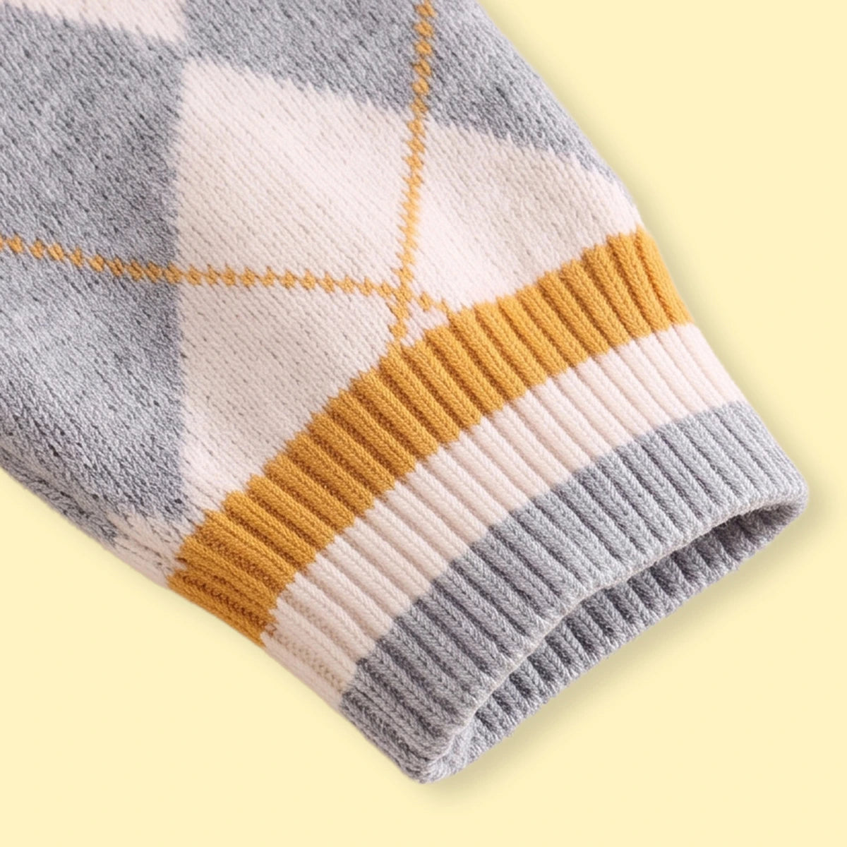 Boys Grey Diamond Jacquard Long Sleeve Sweater Sweaters & Cardigans