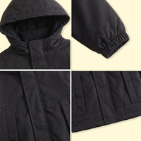 Boys Black Hooded Zip-up Jacket Coats & Jackets