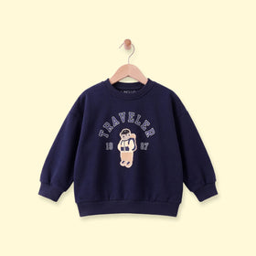 Boys Navy Blue Typographic Long Sleeve Sweatshirt Sweatshirts & Hoodies Navy Blue 1-2 Y