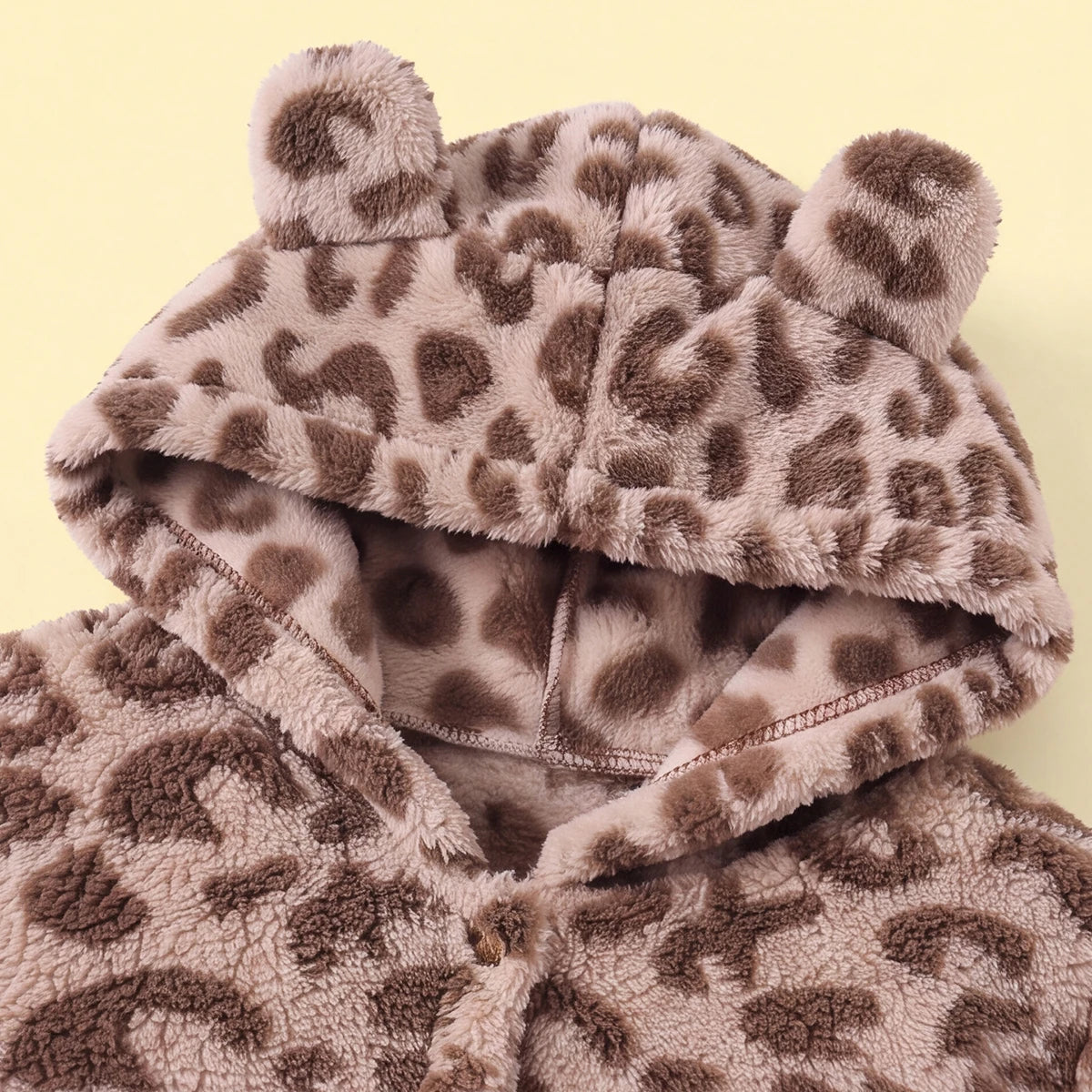 Girls Brown Leopard Print Hooded Zipper Jacket Coats & Jackets