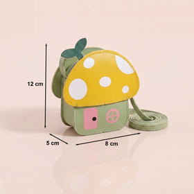Girls Yellow Mushroom Embellished Sling Bag Sling Bags