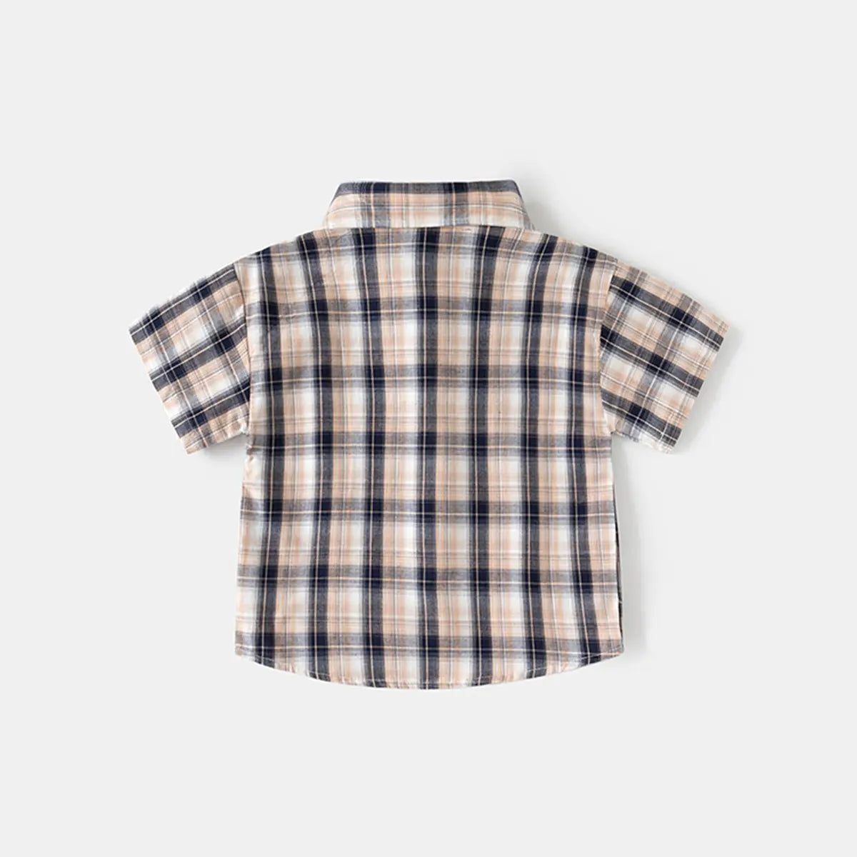 Boys Multicolor Checked Shirt with Bear Patch Pocket Shirts