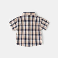 Boys Multicolor Checked Shirt with Bear Patch Pocket Shirts