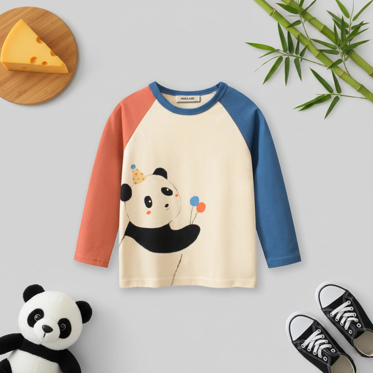 Girls Multicolor Panda Printed T-Shirt Tshirts Multicolor 3-4 Y