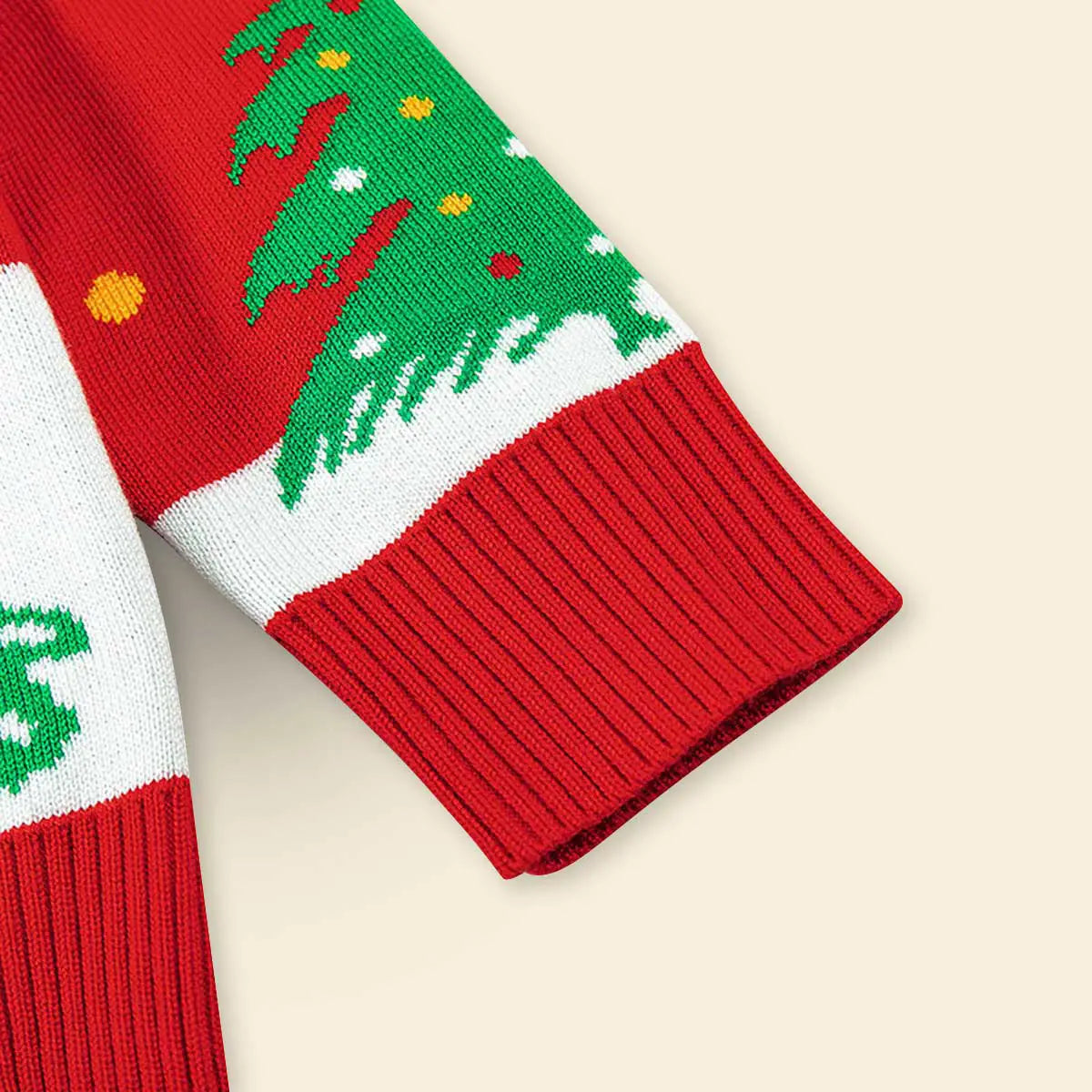 Girls Red Sweater With Self-Design Christmas Patterns Sweaters & Cardigans