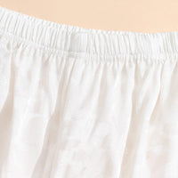 Girls Black Striped Henley Top with White Textured Wide Leg Pants Sets Sets