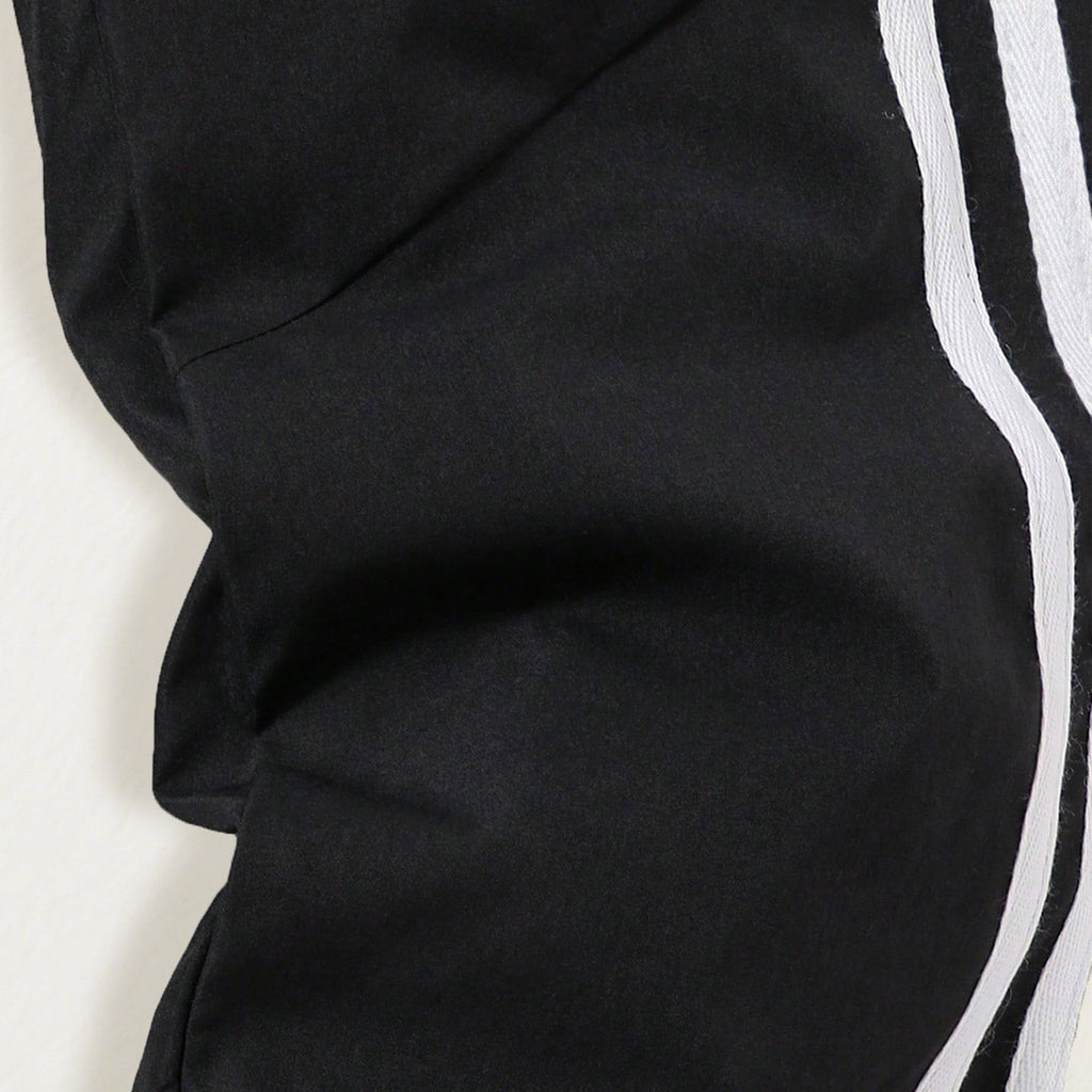 Boys Black Side Striped Track Pants Trackpants & Joggers