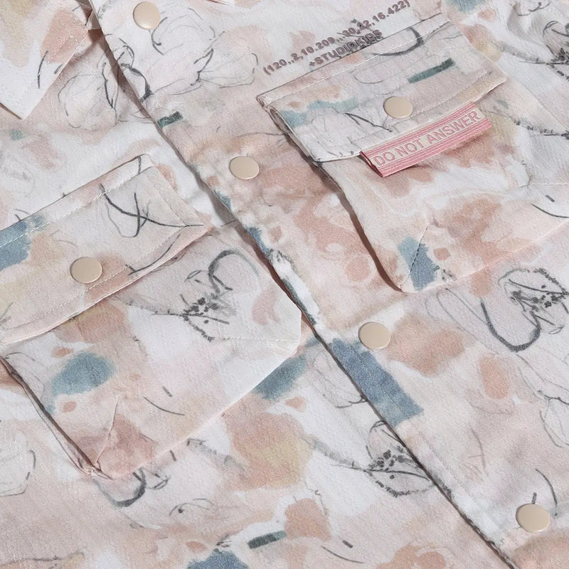 Boys Brown Abstract Printed Shirt With Shorts & T-Shirt Sets Sets