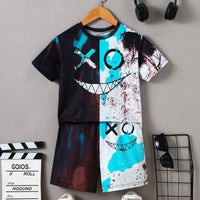 Boys Multicolour Graphic Short Sleeve T-Shirt With Shorts Sets 2 pc. Sets Multicolor 3-4 Y
