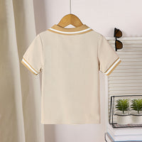 Boys Beige Short Sleeves Polo T-Shirt Tshirts
