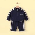 Boys Dark Blue Solid Sweatshirt With Pants Co-ord Set 2 pc. Sets Dark Blue 1-2 Y