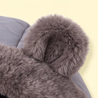 Boys Grey Bear Ear On Hood Zip-up Puffer Jacket Coats & Jackets