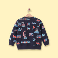 Boys Navy Blue Graphic Long Sleeve Sweatshirt Sweatshirts & Hoodies