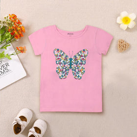 Girls Multicolor Graphics Summer T-shirts- Pack Of 3 Tshirts