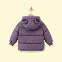 Girls Purple Fleece-Lined Hooded Puffer Jacket Coats & Jackets