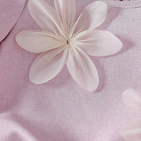 Girls Lavender Flower Applique Puff Sleeve Top With Pleated Skirt Sets 2 pc. Sets
