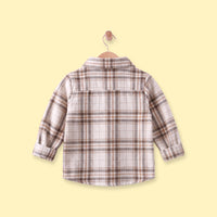 Boys Brown Checked Long Sleeve Shirt Shirts