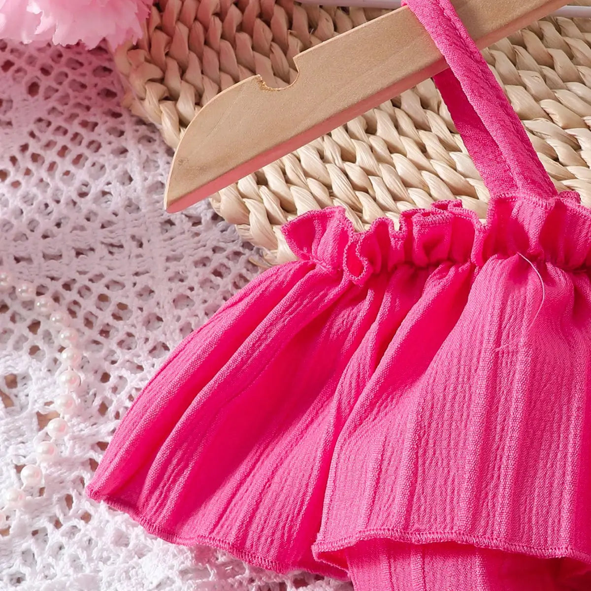 Girls Fuchsia Off Shoulder Fit & Flare Dress Casual Dresses
