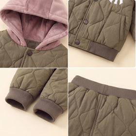 Boys Green Self-Design Jacket With Trouser Sets 2 pc. Sets