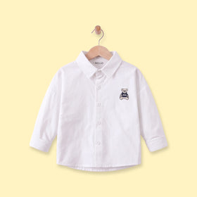 Boys White Embroidered Long Sleeve Shirt Shirts White 1-2 Y