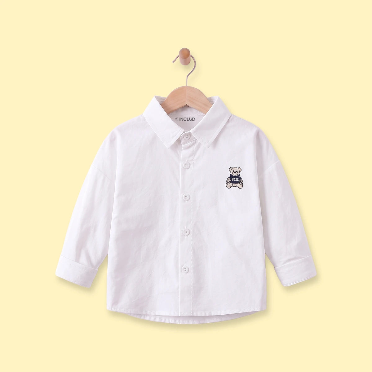 Boys White Embroidered Long Sleeve Shirt Shirts White 1-2 Y