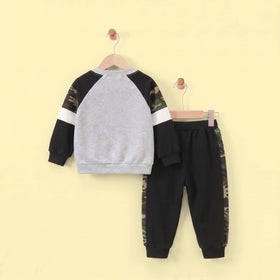 Boys Grey Star Print Sweatshirt With Pants Sets 2 pc. Sets