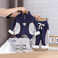 Boys Navy Blue Color-blocked Sweatshirt With jogger Co-ord Sets Sets Navy Blue 1-2 Y