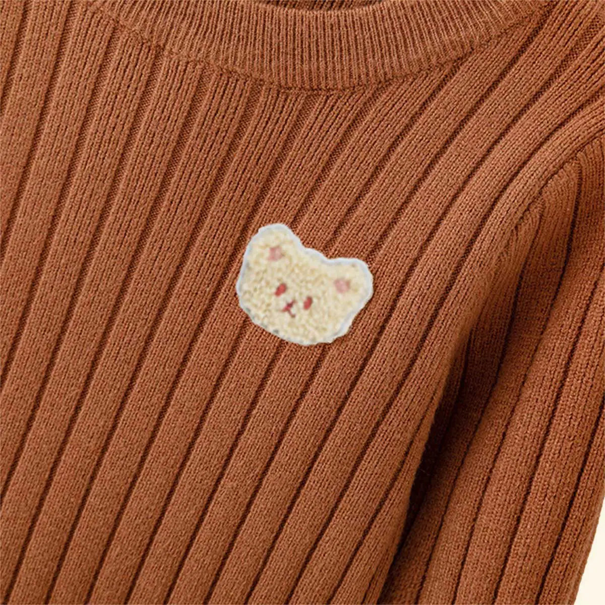Boys Brown Self-Design Stripes Pattern Regular Sweater Sweaters & Cardigans