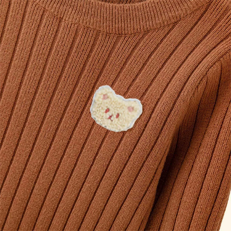 Boys Brown Self-Design Stripes Pattern Regular Sweater Sweaters & Cardigans