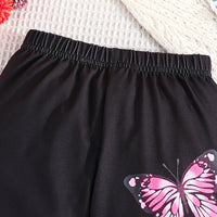Girls Black Butterfly Print Leggings Multipack Set - Pack of 3 Leggings & Tights