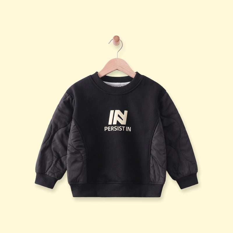 Boys Black Typographic Long Sleeve Sweatshirt Sweatshirts & Hoodies Black 1-2 Y