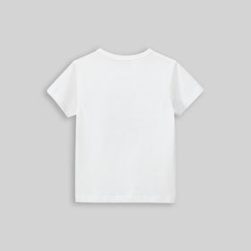 Boys White Graphic Cartoon Printed Short Sleeves T-Shirt Tshirts