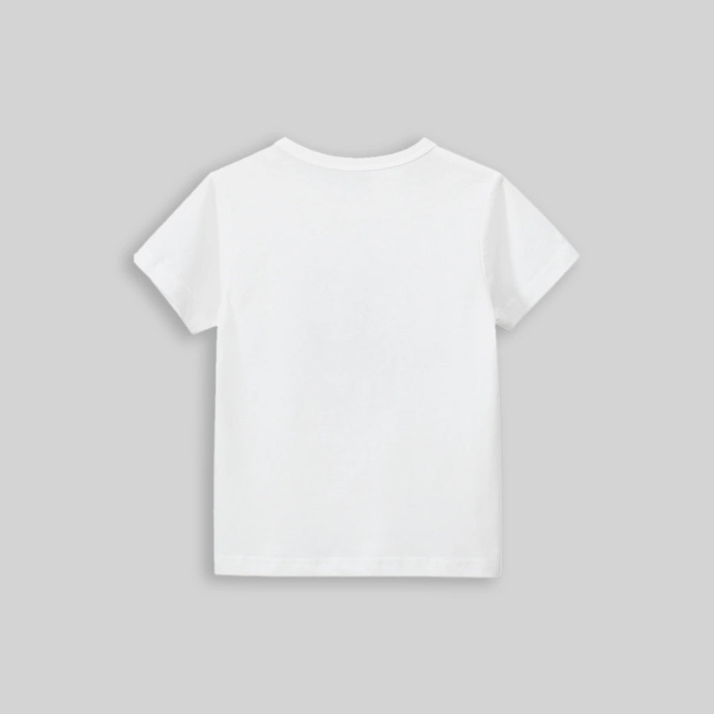 Boys White Graphic Cartoon Printed Short Sleeves T-Shirt Tshirts