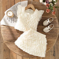 Girls Apricot Short Sleeves Ruffled Top & Skirt Co-ord Sets Sets Apricot 3-4 Y