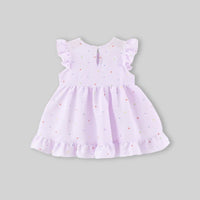 Girls Purple Bunny Applique Fit & Flare Dress With Polka Dot Print Casual Dresses