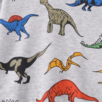 Boys Grey Dinosaur Print Round Neck Sweatshirt Sweatshirts & Hoodies