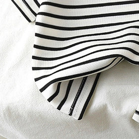 Boys Black Striped Short Sleeve T-Shirt With Shorts Sets 2 pc. Sets