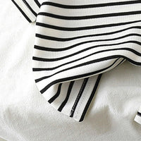 Boys Black Striped Short Sleeve T-Shirt With Shorts Sets 2 pc. Sets