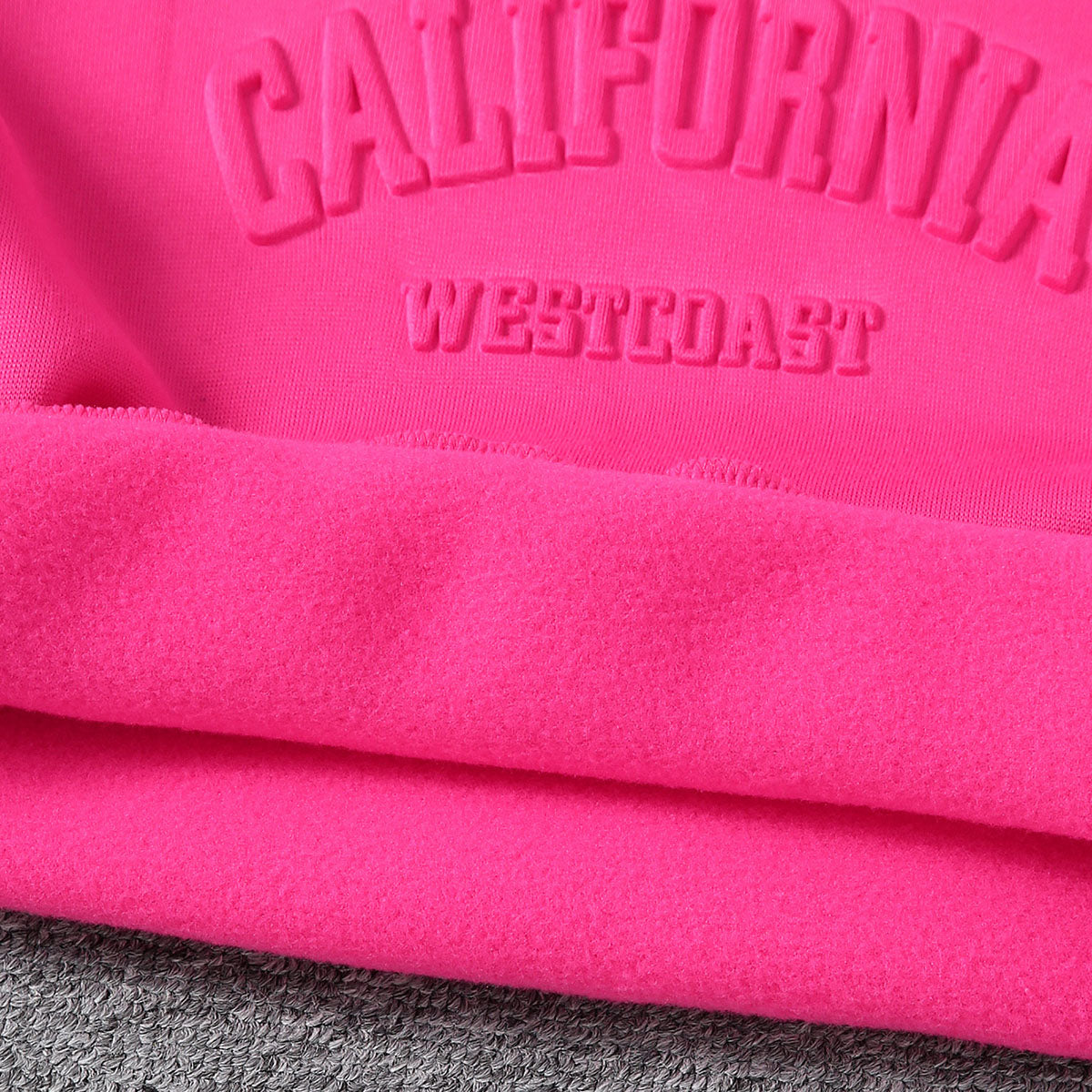 Girls Fuchsia Self Typographic 3D Puff Designed SweatShirt With Jogger Winter Set 2 pc. Sets