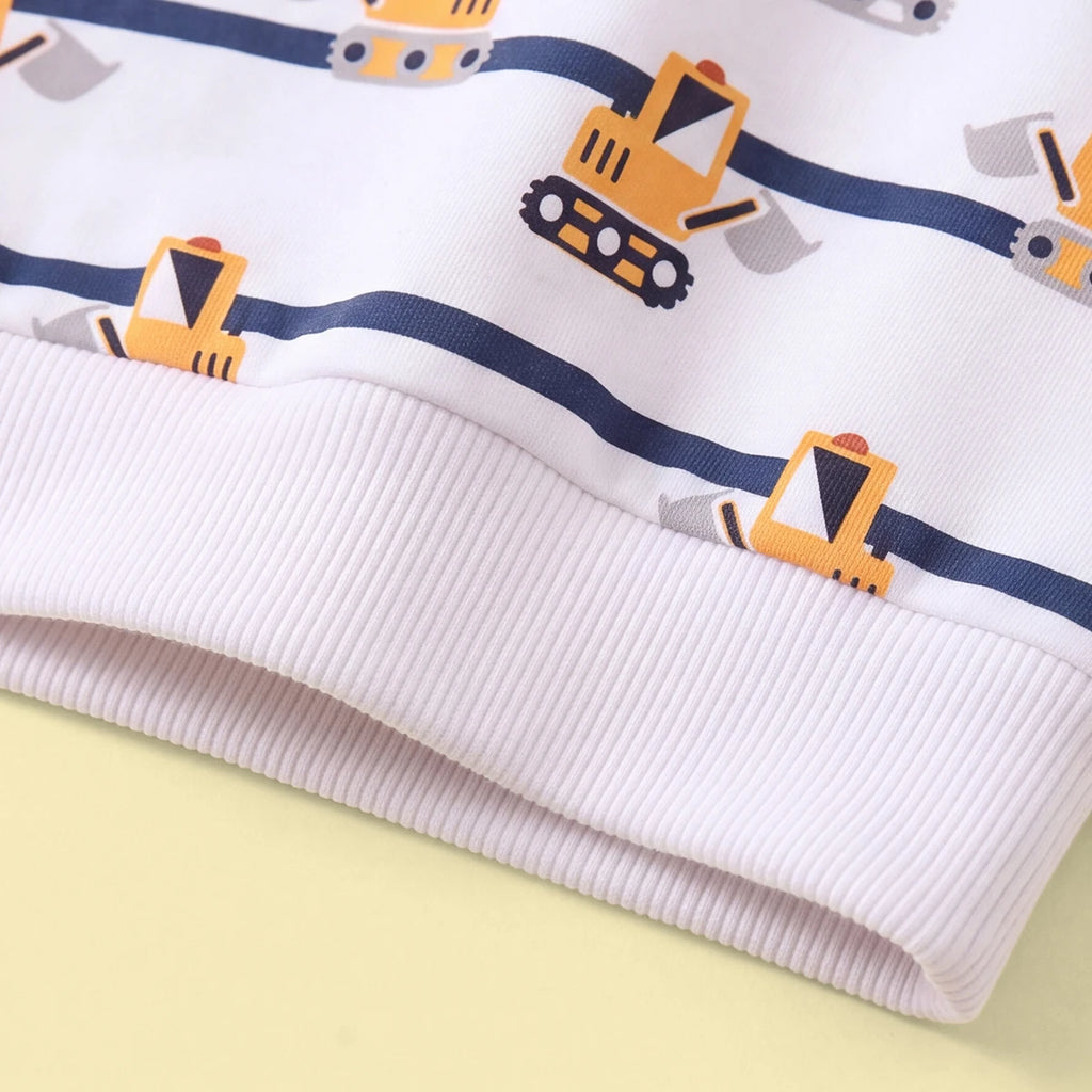 Boys White Round Neck Graphic Sweatshirt Sweatshirts & Hoodies