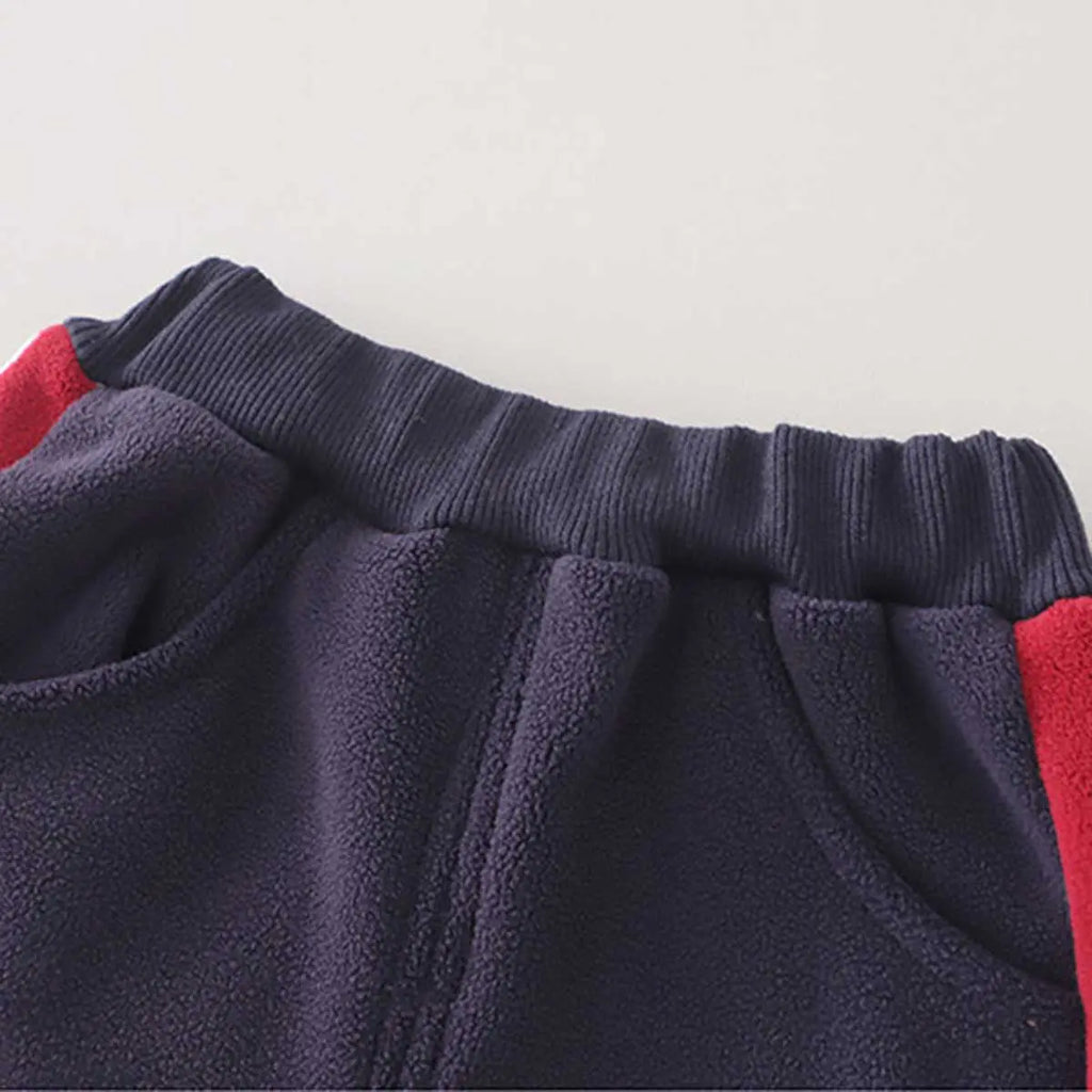 Boys Navy Blue Hooded Zipper Jacket With Puffer Vest & Jogger Sets Sets