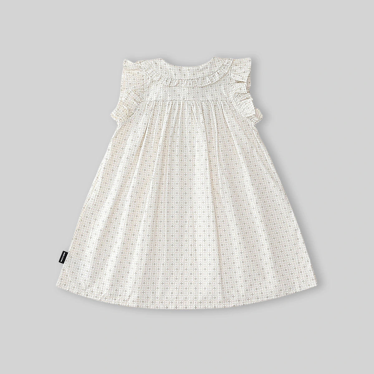 Girls Off White Embroidered Peter Pan Collar A-line Dress Casual Dresses