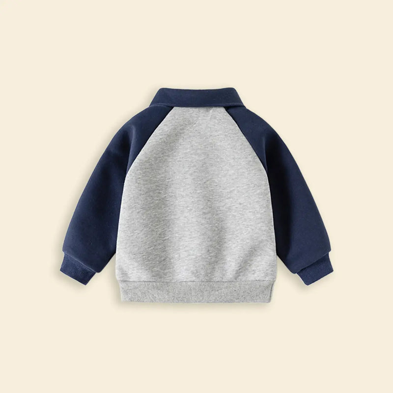 Boys Navy Blue Polo Sweatshirt With Jogger Sets Sets
