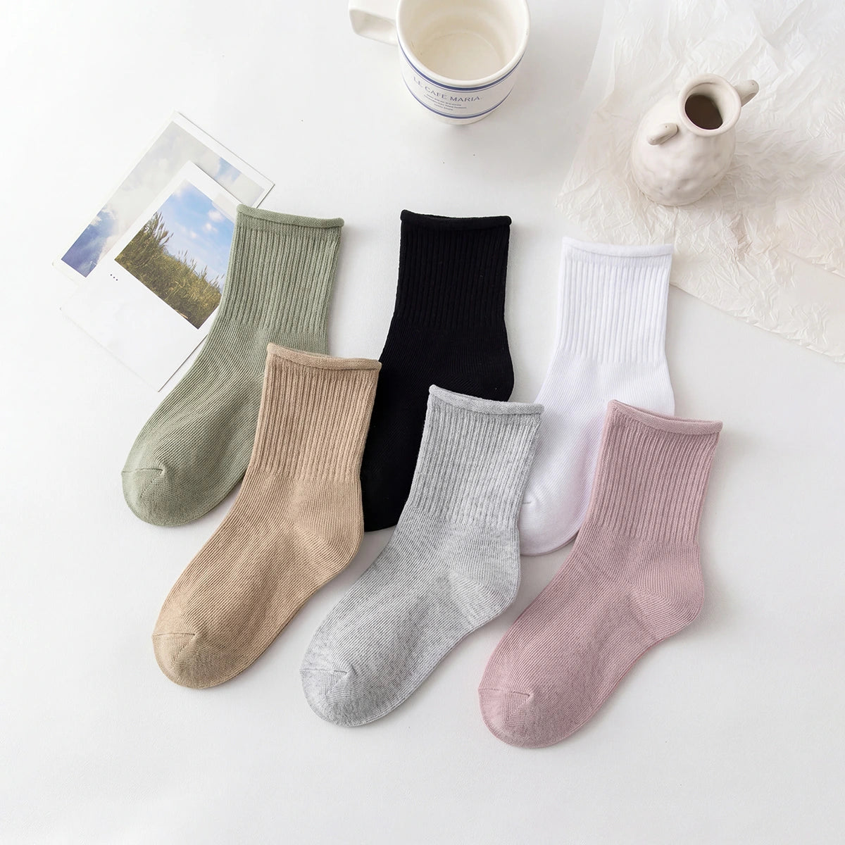 Pack of 6 Boys Multicolour Ribbed Knit Cotton Blend Socks Socks Multicolor 0-1 Y