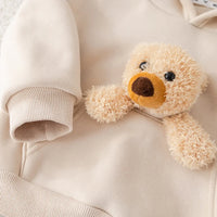 Boys Beige Animal Applique Regular Sweatshirt With Trouser Sets 2 pc. Sets