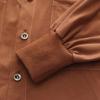 Boys Brown Long Sleeve Oversized Shirt With Pants Sets Sets