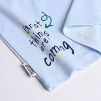 Boys Sky Blue Graphics Short Sleeve T-Shirt With Denim Shorts Sets 2 pc. Sets