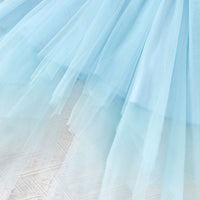 Girls Blue Velventeen Tulle Party Dress with Tweed Coat Party Dresses